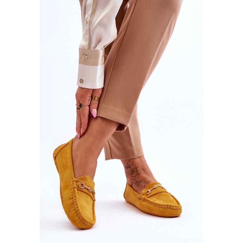 FJ1 Mocassins en daim avec ornement Eleina jaune 2