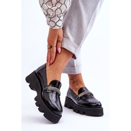 Mocassins à la mode sur la plate-forme avec décoration Laura Messi 2600 Black le noir 2 Mocassins à la mode sur la plate-forme avec décoration Laura Messi 2600 Black le noir 2