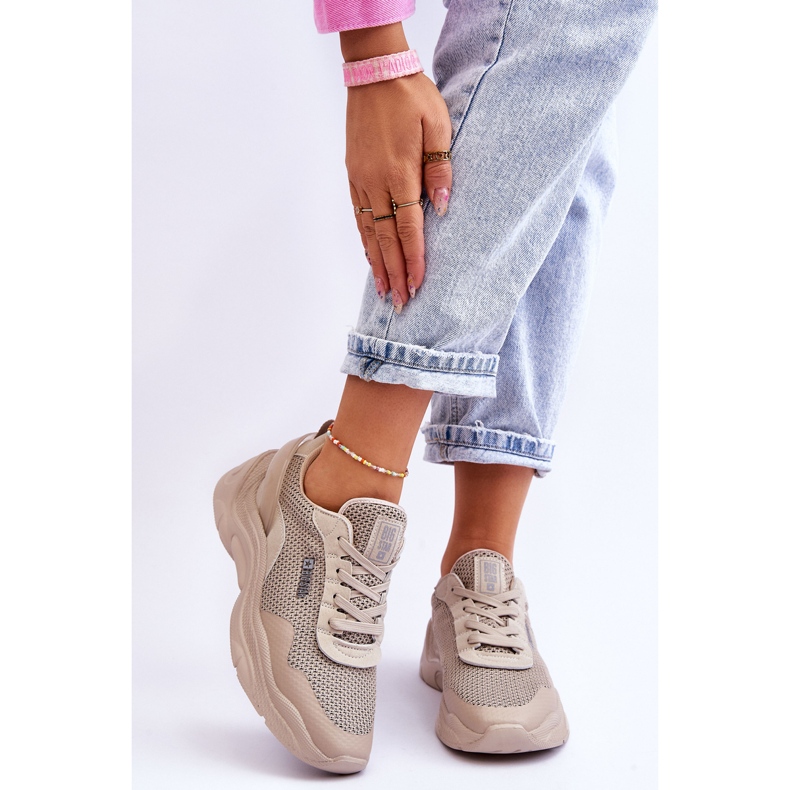 Chaussures de sport en tissu Big Star pour femmes avec système de mousse à mémoire de forme LL274A066 Beige 1