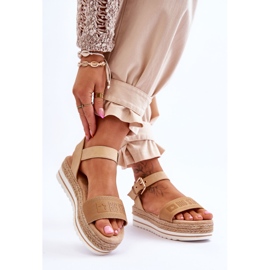 Sandales Plateforme Confortables Femme Big Star LL274872 Beige brun 2