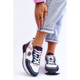Baskets Femme Memory Foam System Big Star LL274538 Blanc-Bleu Marine 1