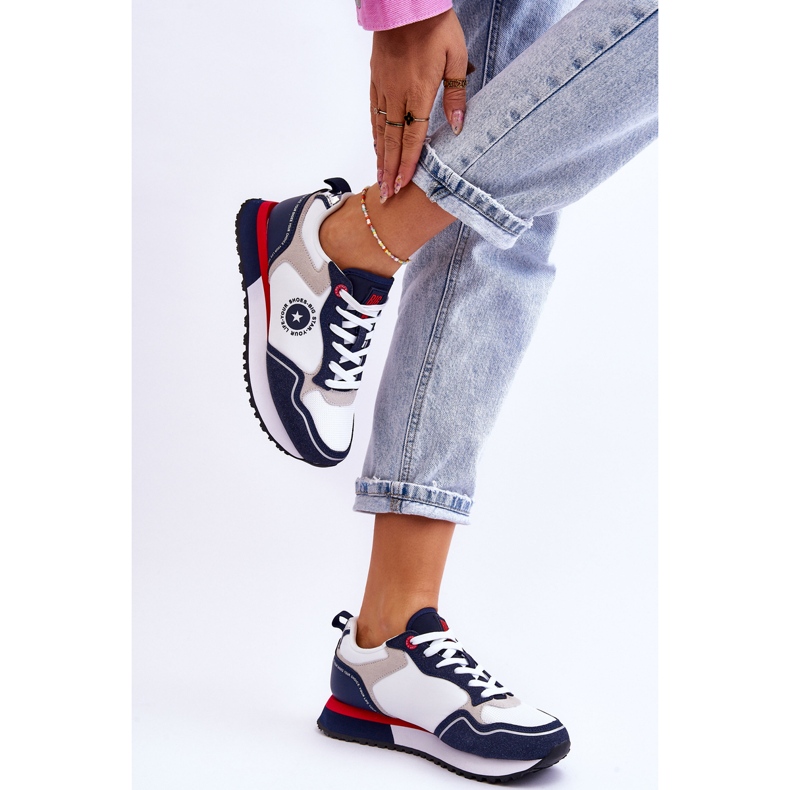 Baskets Femme Memory Foam System Big Star LL274538 Blanc-Bleu Marine 2