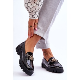 Vinceza Mocassins Laqués Femme Noir Sanvi 2