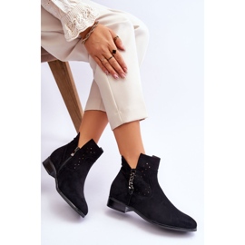 Vinceza Bottes zippées en daim pour femmes Noir Belliano le noir 4