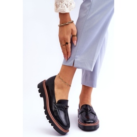 Vinceza Mocassins Femme En Cuir Sur La Plateforme Avec Décoration Noir Jonett 1
