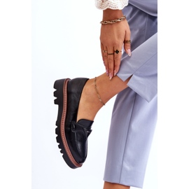 Vinceza Mocassins Femme En Cuir Sur La Plateforme Avec Décoration Noir Jonett 2