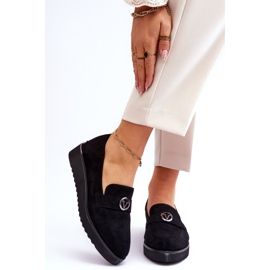 Vinceza Mocassins compensés bas en daim pour femme Noir Synthia le noir 1
