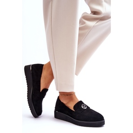Vinceza Mocassins compensés bas en daim pour femme Noir Synthia le noir 6