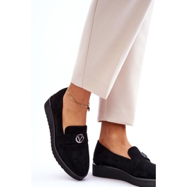 Vinceza Mocassins compensés bas en daim pour femme Noir Synthia le noir 3