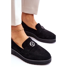 Vinceza Mocassins compensés bas en daim pour femme Noir Synthia le noir 5
