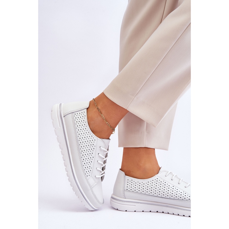 Vinceza Chaussures de Sport en Cuir pour Femme Baskets Blanc Elami blanche 2