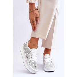 Vinceza Chaussures Sport Femme Cuir Ajouré Blanc Marea 1