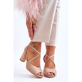 Sandales à Talon Femme Sergio Leone SK864 Beige Foncé 1