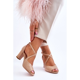 Sandales à Talon Femme Sergio Leone SK864 Beige Foncé 2