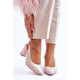 Escarpins Confortables Sur Talon Sergio Leone SK162 Beige Nacré 1