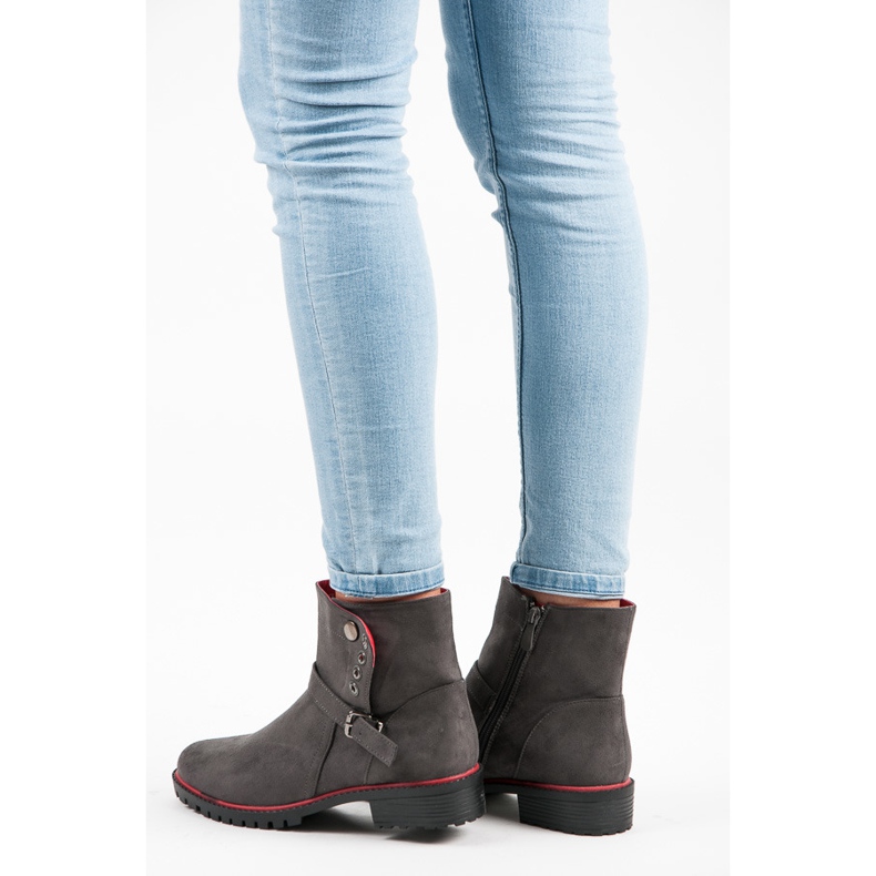 Seastar Bottines en daim avec fermeture éclair gris 1