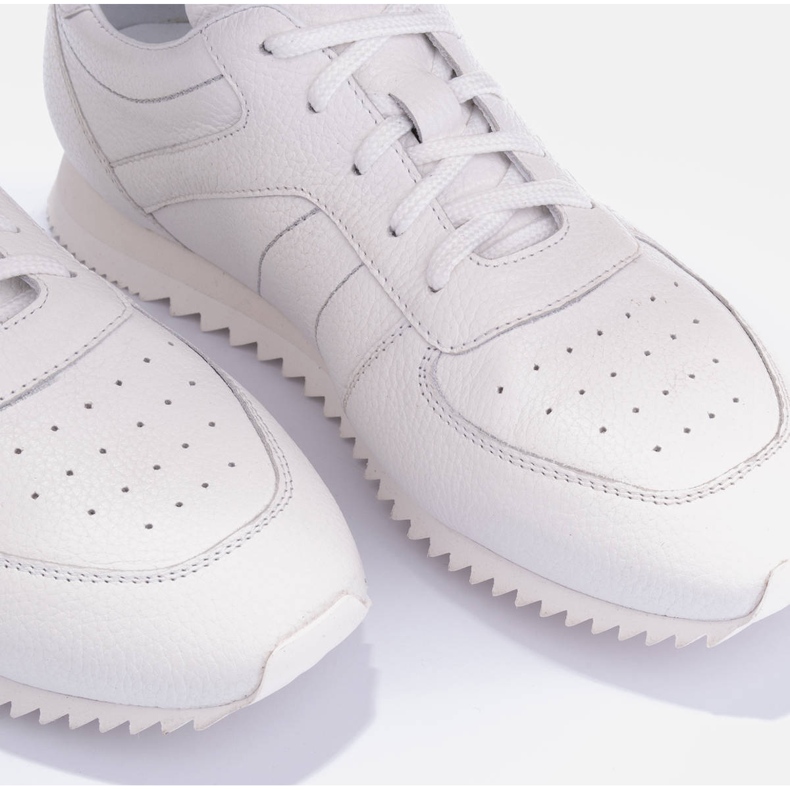Marco Shoes Baskets en cuir grainé blanc 2