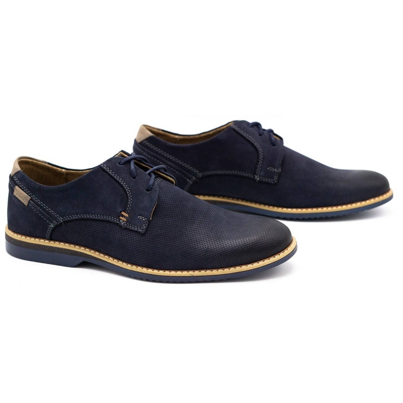 KOMODO Chaussures casual cuir homme 859L bleu marine 2