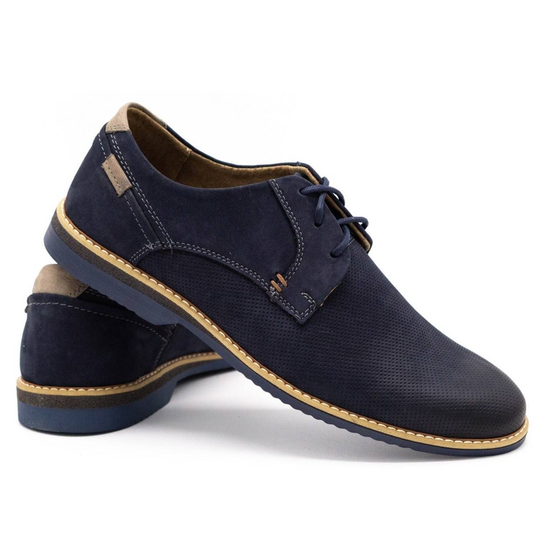 KOMODO Chaussures casual cuir homme 859L bleu marine 3