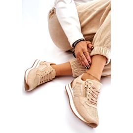 Marquiiz Adrea Chaussures de sport pour femmes avec fermeture éclair décorative Beige 4