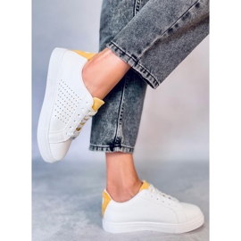 Baskets femme blanches WB807 BLANC / JAUNE 6