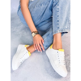 Baskets femme blanches et jaunes LV101P Jaune 3