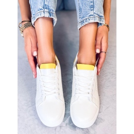 Baskets femme blanches et jaunes LV101P Jaune 4