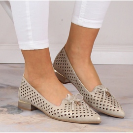 Chaussures pointues dorées ajourées pour femmes Jezzi ASA178-5 d'or 3