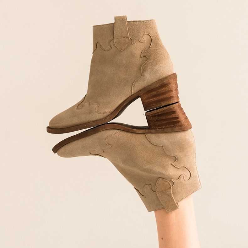 Marco Shoes Bottes beiges en daim naturel sans isolation 2
