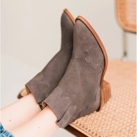 Marco Shoes Boots grises en daim naturel sans isolation 8
