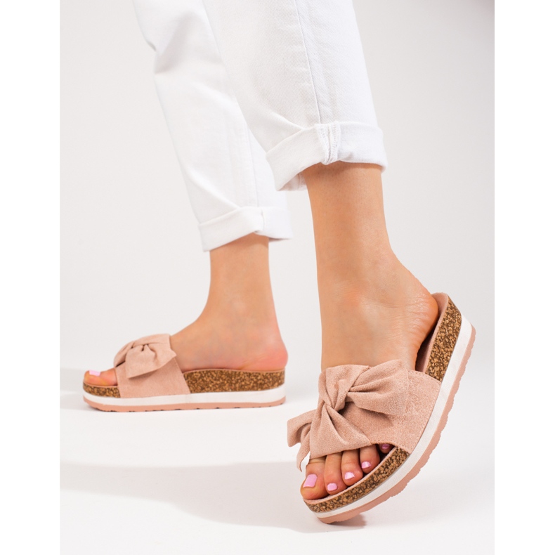 Chaussons pour femmes roses Vinceza sur la plate-forme 1