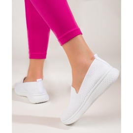 Slip on femme en tissu à semelle épaisse Black Shelovet blanche 2