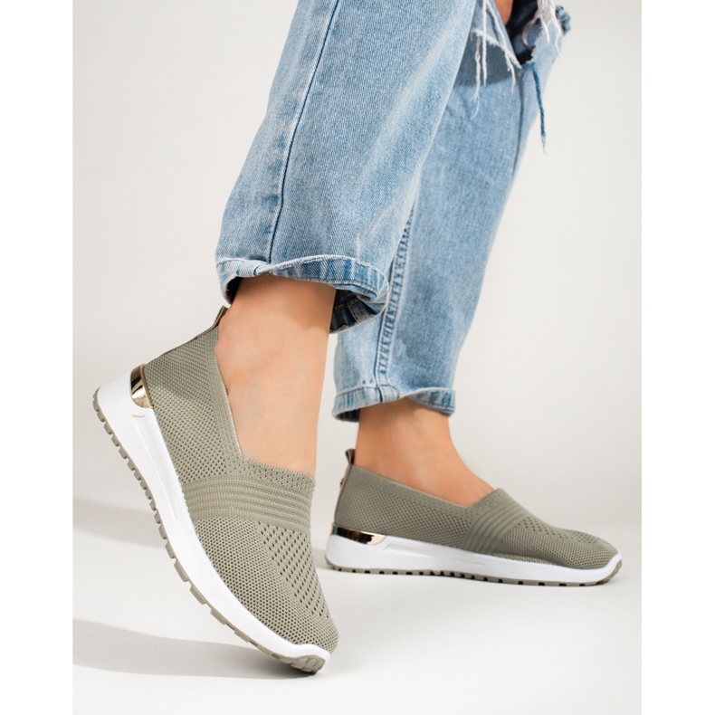 Baskets femme ajourées Shelovet vert 1