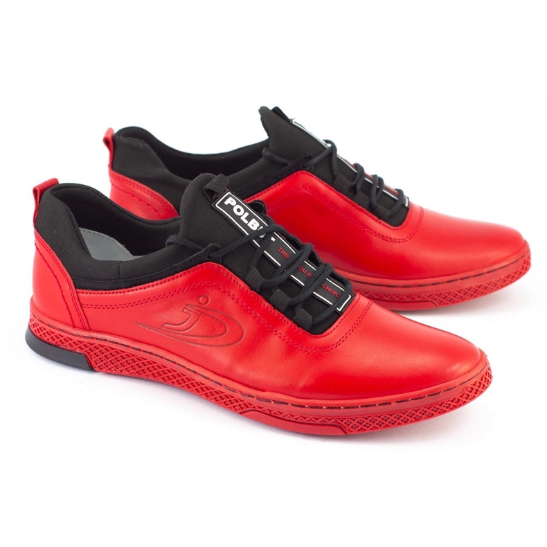 Polbut Chaussures casual en cuir pour hommes K24 rouge 1 Polbut Chaussures casual en cuir pour hommes K24 rouge 1