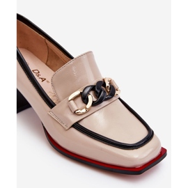 S.Barski Escarpins Confortables à Talons Bas Beige Valenti noir 1