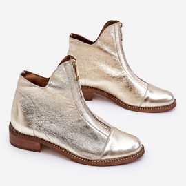 Bottes Zippées en Cuir Nicole 2785/007 Doré d'or 1