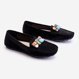 Mocassins Femme En Daim Avec Cristaux Noir Lucille le noir 7
