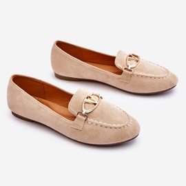Vinceza Mocassins En Daim Avec Élément Décoratif Roseau Beige 7