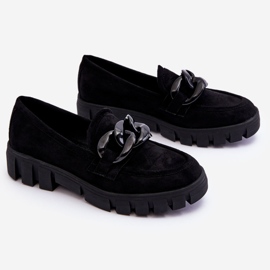 Vinceza Mocassins à plateforme en daim pour femmes Noir Bennett le noir 7