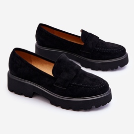 Vinceza Mocassins Classiques en Daim Noir Corrin le noir 1