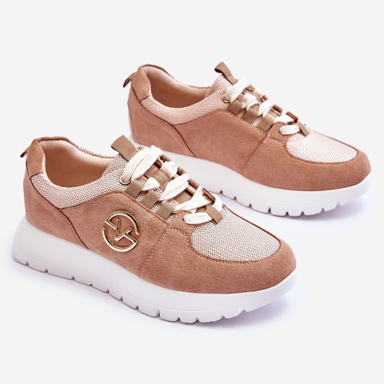 Vinceza Chaussures de sport à plateforme pour femmes Beige Aisha 1