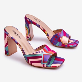 FS1 Chaussons Femme Talons Motifs Violet Adelise multicolore 1