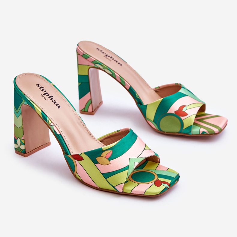 Chaussons Talons Motifs Femme Vert Adelise multicolore 1