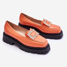 FILIPCZYK Mocassins Cuir Confortables Orange Agathe 1