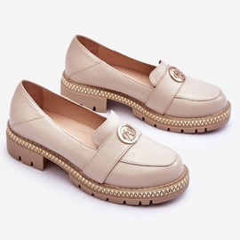 FILIPCZYK Mocassins Elégants Cuir Beige Clair Laverne 1