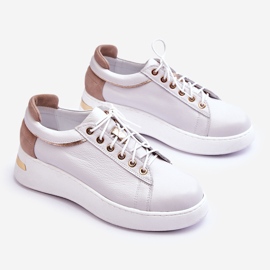 FILIPCZYK Chaussures de sport à plateforme en cuir pour femmes Blanc Caressa blanche 1