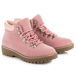 Vices New Collection Trappeurs en suède rose 4