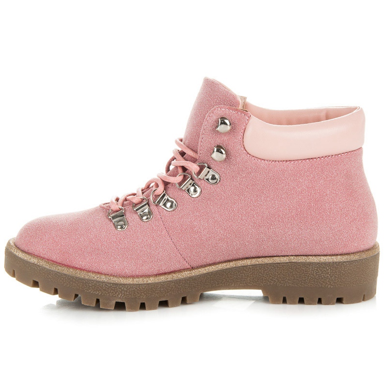 Vices New Collection Trappeurs en suède rose 1