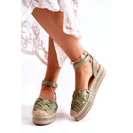 Sweet Shoes Sandales espadrilles pour femmes sur la plate-forme verte Susane 2