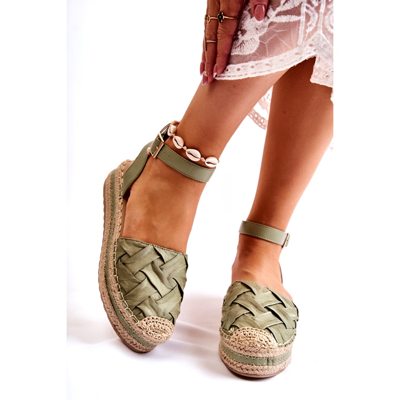 Sweet Shoes Sandales espadrilles pour femmes sur la plate-forme verte Susane 1
